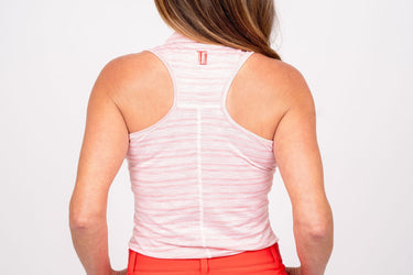 Racerback - Lined Up Red Women's Golf Shirt TJ Golf