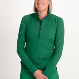 Women's Pullover-Green with Navy
