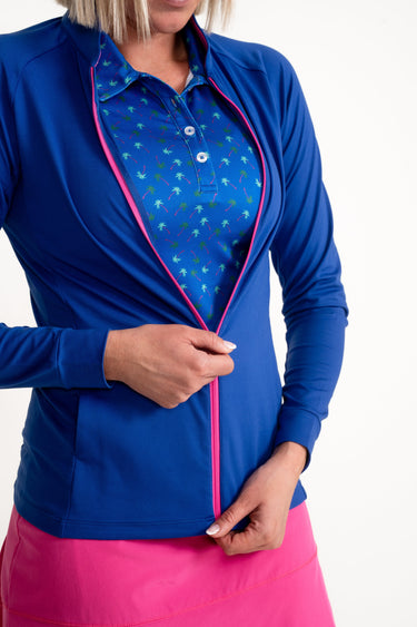 Women's Tour Jacket - Royal Blue/Pink