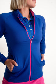 Women's Tour Jacket - Royal Blue/Pink