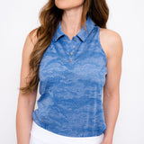 Camouflage Racerback 2.0 - Blue Women's Golf Shirt Taylor Jordan Apparel x-small Ghost Camo Blue
