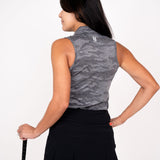 Ghost Camouflage Sleeveless - Black Women's Golf Shirt TJ Golf