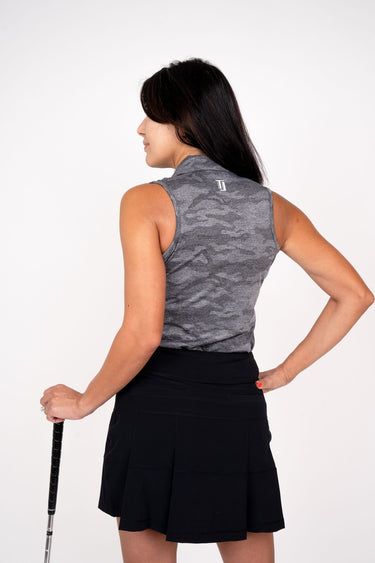 Ghost Camouflage Sleeveless - Black Women's Golf Shirt TJ Golf