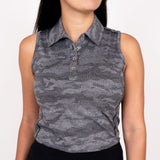 Ghost Camouflage Sleeveless - Black Women's Golf Shirt TJ Golf