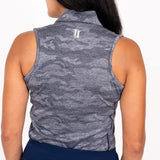 Ghost Camouflage Sleeveless - Navy Women's Golf Shirt TJ Golf