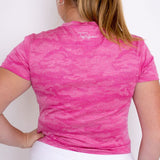 Jordan's Collarless - Pink Camo Women's Golf Shirt TJ SPORT