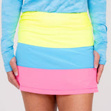 TJ Tour Neon Skirt - Tri Color Short Women's Skirts  TJ SPORT