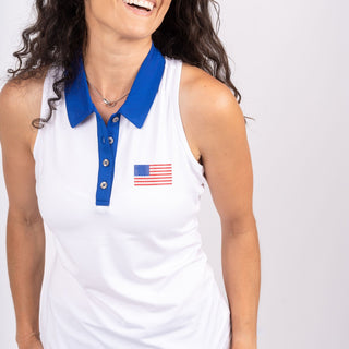 Racerback Shirt - USA White/Royal Blue