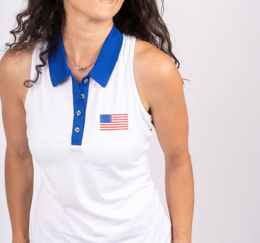 Racerback Shirt - USA White/Royal Blue