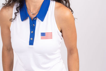 Racerback Shirt - USA White/Royal Blue