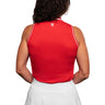 Sleeveless-Red with Blade Collar