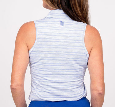 Sleeveless Shirt - Lined Up Royal Women's Golf Shirt TJ Golf