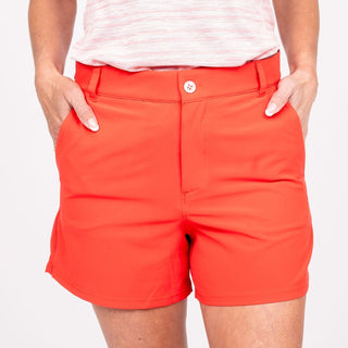 Women's Active Shorts - Red TJ Golf