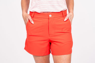 Women's Active Shorts - Red TJ Golf