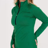 Women's Pullover-Green with Navy