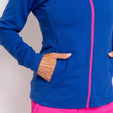 Women's Tour Jacket - Royal Blue/Pink