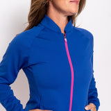 Women's Tour Jacket - Royal Blue/Pink