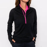 Women's Tour Pullover - Black/Pink