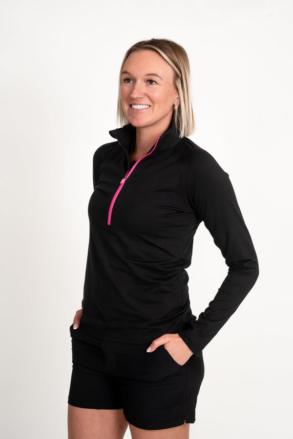 Women's Tour Pullover - Black/Pink