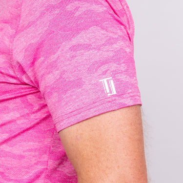 Ghost Camouflage - Pink Men's Golf Shirt   TJ SPORT