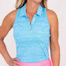 Ghost Camouflage Racerback - Bright Neon Blue Women's Golf Shirt Taylor Jordan Apparel 