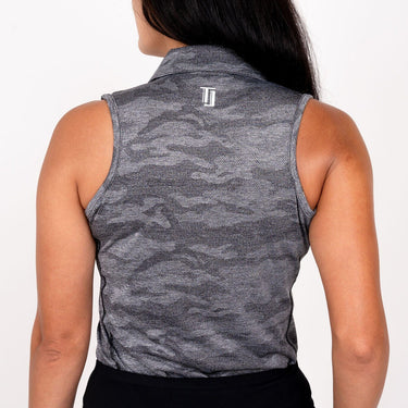 Ghost Camouflage Sleeveless - Black Women's Golf Shirt TJ Golf 