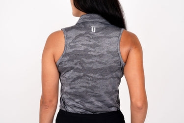 Ghost Camouflage Sleeveless - Black Women's Golf Shirt TJ Golf