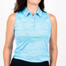 Ghost Camouflage Sleeveless - Bright Neon Blue Women's Golf Shirt TJ Golf 
