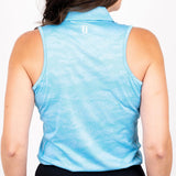 Ghost Camouflage Sleeveless - Bright Neon Blue Women's Golf Shirt TJ Golf 