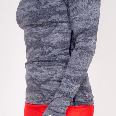 Jordan's Collarless Collection Long Sleeve - Navy Ghost Camo Women's Golf Shirt Taylor Jordan Apparel 