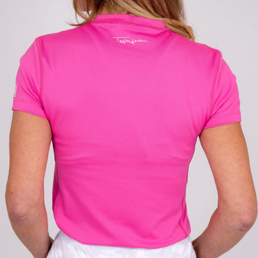 Jordan's Collarless Collection - Pink Women's Golf Shirt.  TJ SPORT