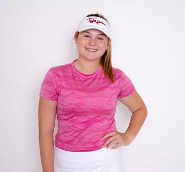 Jordan's Collarless - Pink Camo Women's Golf Shirt TJ SPORT
