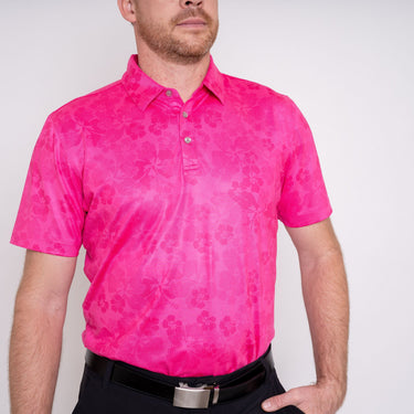 Player's Golf Shirt - Ghost Hibiscus Men's Golf Shirt Taylor Jordan Apparel 