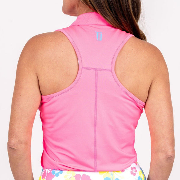 Racerback Golf Shirt - Neon Pink Women's Golf Shirt Taylor Jordan Apparel 