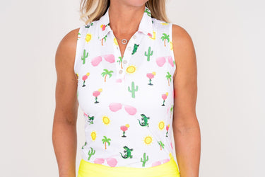 Sleeveless-Desert Party Women's Golf Shirt