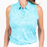 Sleeveless Ghost Hibiscus - Miami Blue Women's Golf Shirt