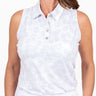 Sleeveless Ghost Hibiscus - White Women's Golf Shirt 