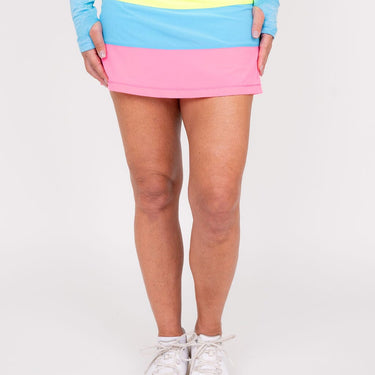 TJ Tour Neon Skirt - Tri Color Short Women's Skirts  TJ SPORT