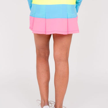 TJ Tour Neon Skirt - Tri Color Short Women's Skirts  TJ SPORT 