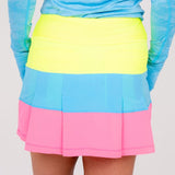 TJ Tour Neon Skirt - Tri Color Short Women's Skirts  TJ SPORT