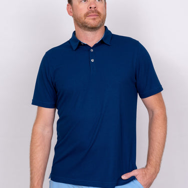 Weekend Polo - Navy/Carolina Blue Men's Golf Shirt Taylor Jordan Apparel Navy Small 
