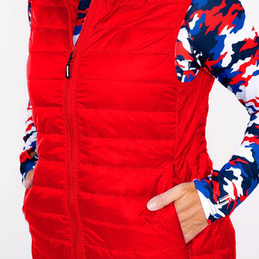Women's Puffer Vest - Red Women's Vest Taylor Jordan Apparel 