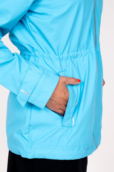 Women's Rain Jacket - Light Blue Rain Jacket TJ Golf 