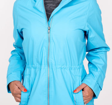 Women's Rain Jacket - Light Blue Rain Jacket TJ Golf 
