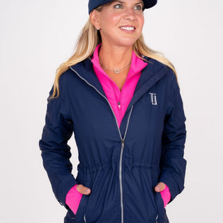 Women's Rain Jacket - Navy Rain Jacket Taylor Jordan Apparel 