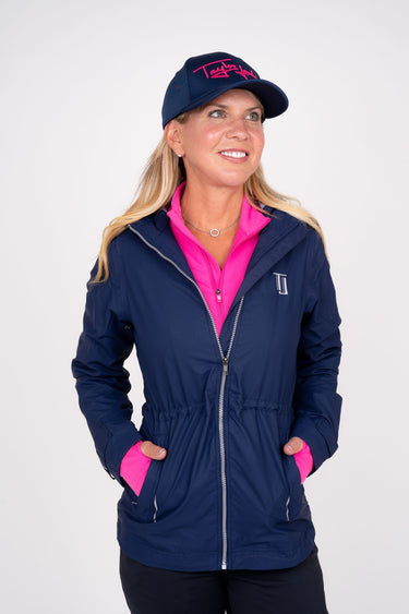 Women's Rain Jacket - Navy Rain Jacket Taylor Jordan Apparel