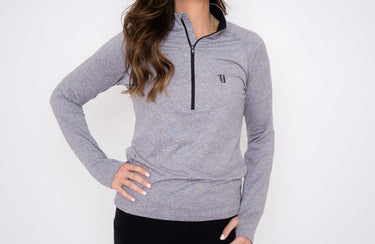 Women's Tour Pullover - Heather Silver/Black Women's Tour Pullover TJ Sport Heather Silver/Black X-Small