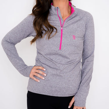 Women's Tour Pullover - Heather Silver/Pink Women's Tour Pullover TJ Sport Heather Silver/Pink X-Small 